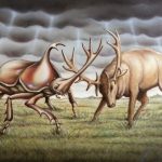 "Stags" 20"X16" Acrylic on Canvas